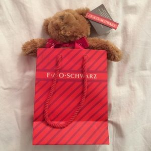 FAO Schwarz Bear in a Bag 9 inch Brown Soft Plush Toy
